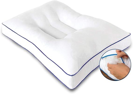 Nature's Guest Adjustable Cervical Pillow, Better Than Memory Foam Pillow for Neck Pain, Contour Orthopedic Pillow for Sleeping, Ergonomic Pillow for Side, Back and Stomach Sleepers, Standard Medium
