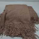 LOMAO Knitted Throw Blanket with Tassels Bubble Textured Lightweight Throws for Couch Cover Home Decor (Brownish Pink, 50x60)
