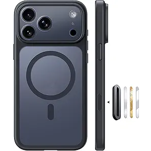 TOCOL for iPhone 17 Pro Max Case with Camera Control Capture Button, Compatible with Magsafe Charger, Builtin Magnetic Ring, Translucent Matte Phone Case for iPhone 17 ProMax 6.9 inch (Key Black)