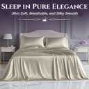 SLEEP SANCTUARY Satin Sheets King Size 4 Piece Luxury Silky Bed Set, Softer Than Silk, 15" Deep Pocket, Cooling & Wrinkle-Free, Moisture-Wicking & Breathable for Hair & Skin (Taupe)