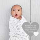 MOZAH Organic Muslin Swaddle Blankets - Stripes & Dots - 2 Pack - for Baby Boy or Girl - Ideal for Newborns, Toddlers & Registry Essentials (X-Large)