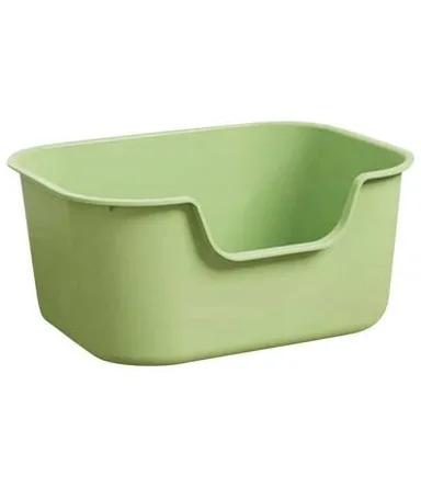 LoopTime Small Cat Litter Box with High Sides, Cat Boxes for Indoor Cats ,Cat Litter Pan for Kitty, Litter Box with Low Entry, Easy to Clean, Anti-Splashing (Green)