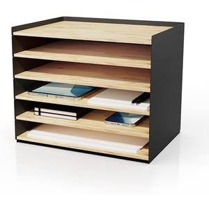 DesktopOrganizer-1drawer Prosumer's Choice Desk Paper Organizer Tray Wood - Ideal Solution and Size for Clean Desktop Setup - Suitable Desktop Organizer, Dimensions: 1.6 'H',12.5 'L',8.8'W'