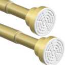 Gold Tension Curtain Rods,Spring Loaded Curtain Rods No Drilling for Window,Adjustable Shower Rod for Bathroom,Closet