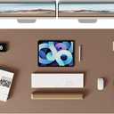 YSAGi Double-Sided Desk Pad, Leather Desk Mat, Eco Cork Desk Pad Protector,Large Mouse Pad,Waterproof Desk Blotter for Office/Home (Coffee+Cork, 47.2" x 23.6")