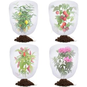 Bird Netting for Garden Protection - 4 Pack Garden Netting Pest Barrier with Drawstring,Mosquito Net Tomato Protective Cover Garden Plant Netting for Blueberry Bushes (4.9 Ft x 4 Ft/4 Pack)