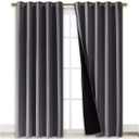 NICETOWN Grey Full Shade Curtain Panels, Pair of Energy Smart & Noise Blocking Out Blackout Drapes for Dining Room Window, Thermal Insulated Guest Room Lined Window Dressing(Gray, 70 x 84 inch)