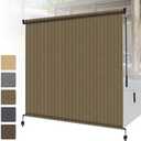 Outdoor Roller Shades with Splicing Design, 39W x72 H Cordless Patio Roll Up Blinds, Exterior Shade Cloth Roll for Porch, Gazebo, Pergola, Balcony, Dark Coffee