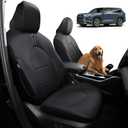 7 Seat Covers for 2025 2024 Grand Highlander Accessories, Car Seat Covers for Toyota Grand Highlander, Second Row Captain Chair, Side Airbag Compatibility,Full Set Leather Horizontal Pattern
