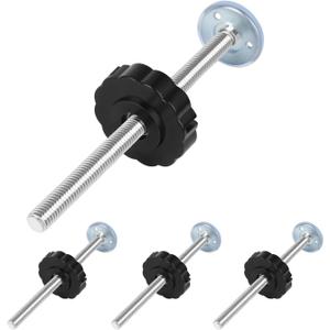 Black M8 (8mm) Baby Gate Threaded Spindle Rod, Extra Long Baby Gate Replacement Bolt, Screw Bolts Kit for Pressure Mounted Safety Door & Stair Door, 4 PCS