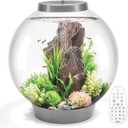 biOrb Classic 60 Acrylic 16-Gallon Aquarium with Multi-Color Remote-Controlled LED Lights Modern Tank for Tabletop Display, Silver