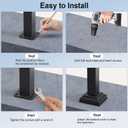 Outdoor Handrails for 1-2 Steps, Stair Railing Kit for Concrete & Porch Steps, Adjustable Black Iron Hand Rail for Seniors, Easy Installation, Retro Arch Design