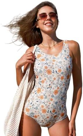 Zando One Piece Swimsuit Women Bathing Suits for Women Criss Cross Back Swimwear for Beach Vacation Water Activities Medium