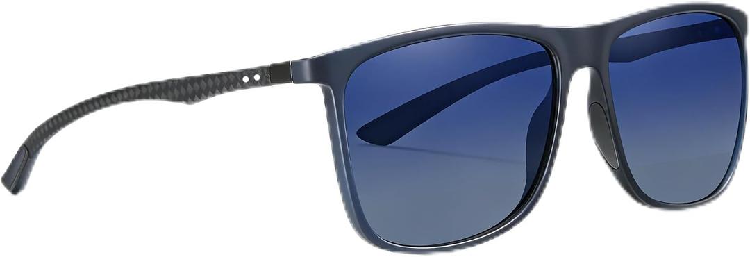 Carbon Fiber Polarized Sunglasses for Men Women, Retro Square Frame, UV400 Protection HD Lens, Driving Fishing Sports