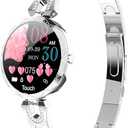 Smartwatch for Women Compatible for Android/iOS Phones. Health and Fitness Tracker with Heart Rate Blood Pressure Bluetooth Remote Photography Female Menstrual Cycle 