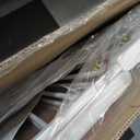 keny 29"-42.5" Baby Gate for Stairs, Auto Close Safety Dog Gate, Pressure Mounted Easy Walk Through Pet Gate for Doorways, Durable Stair Gate, 30" Tall, White