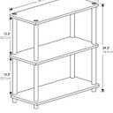 Furinno TURN-N-TUBE Storage Shelves, 3-Tier Book Shelf, Corner Shelf, Toolless Open Shelves, for Organization and Storage, Living Room, Garage, Home Office, Black, 3-Tier Round Tube
