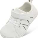 JOINFREE Toddler Shoes Boys Girls Wide Barefoot Shoes Little Kids Minimalist Sneakers Zero Drop Casual Walking Shoes Breathable Tennis Shoes Indoor Outdoor, (White)
