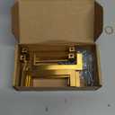 homdiy 4.5 Inch Gold Cabinet Pulls 6 Pack Brushed Brass Cabinet Pulls Gold Kitchen Handles Square Cabinet Hardware for Cupboard Doors