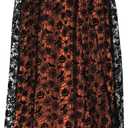 Witch Tulle Skirts for Women, Velvet Bats Double-Layered Mesh Elastic Waist Tutu Midi Skirt Halloween Costume (S)