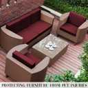 Outdoor Cushion Covers Set,8PCS Patio Furniture Couch Seat Slipcovers, Replacement for Sofa Sectional Chair(CoverOnly)
