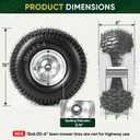 TICONN 2PK 15x6.00-6nhs Lawn Mower Tires, Pneumatic Front Tire and Wheel Assemblies, 3" Centered Hub and 3/4" Bushings, 550lbs Load Capacity (Silver)