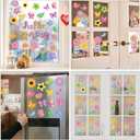 118 Pieces Hello Spring Window Clings Stickers Spring Grow Flower Butterfly Window Decals for School Home Kids Spring Birthday Party Supplies Baby Shower Anti-Collision Decoration