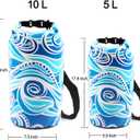 Dry Bag Waterproof,5L Roll Top Backpack Floating Dry Bag for Kayaking Boating Swimming Hiking Camping Outdoor Activities, Blue Sky