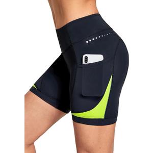 Baleaf 4D Padded Bike Shorts Women Cycling Underwear Gel Padding Pockets (Black, S)