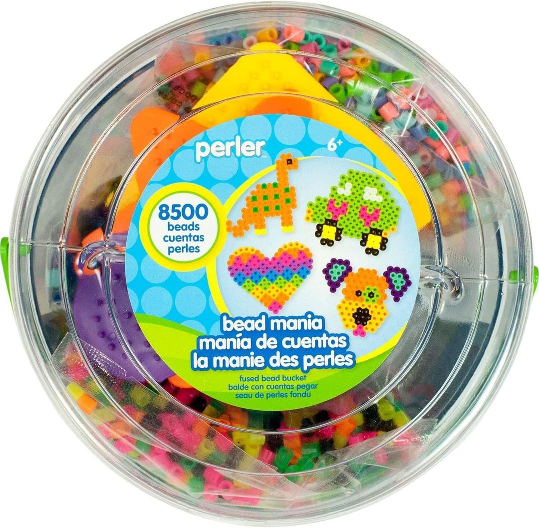 Perler Beads Fuse Bead Activity Bucket for Arts and Crafts, 8500 Beads (One Size, Multicolor)