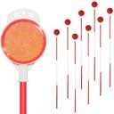 Reflective Driveway Markers - 50High Visiblility Driveway Reflectors Double Sided with Red & White Extra Thick Stainless Steel Pole - Rustproof for Road,Property Line,Yard,Snow Plowing - 8 Pack