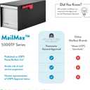 Architectural Mailboxes MailMax Heavy Duty, Modern Steel Metal Post Mounted Mail Box for Outside, Black, Large Curbside Mailbox for Packages with Magnetic Latch