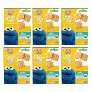 Earth's Best Organic Letter of the Day Cookies for Toddlers 2 Years Old and Up, Vanilla Flavor, 5.3 Ounce Box (BBD: 14 NOV 2026, Pack of 6)