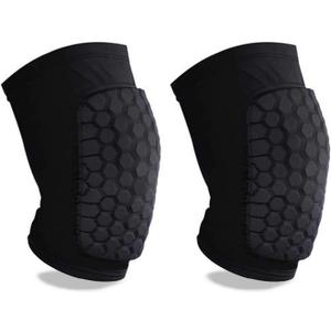 Knee Compression Pads,Basketball Knee Pads with Honeycomb Padding, Breathable and Non-Slip Knee Pads for Volleyball Gym Running Workout Sports, Hex Knee Pads Sleeves for Men and Women (A Pair) XL