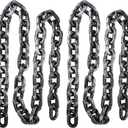 Halloween Plastic Chains Props, 2 Pack 6 Ft Plastic Black and Silver Removable Large Plastic Chain Link for Halloween Party Decoration Cosplay Accessory (Style 1)