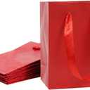 100pk Extra Small Gift Wrap Paper bags with Ribbon Handles(4.5x5.5x2.5in), for Party Favors, Baby Shower, Weddings,Holidays,Graduation,Birthdays,Celebrations,Bridesmaids Gifts,Bulk Solid Color (red)