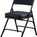 KAIHAOWIN Folding Chairs with Ultra Thick Padded Seat Foldable Chair Indoor Comfortable Metal Chairs with Soft Cushion Black, 18.11 inches x 18.11 inches x 30.71 inches