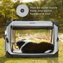 Lesure Collapsible Dog Crate - Portable Travel Kennel for Small Dog, 4-Door Pet Crate with Mesh Windows, Indoor & Outdoor, Light Gray