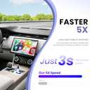 Wireless CarPlay Adapter for iPhone, Convert Wired to Wireless Apple CarPlay Adapter, Mini Size with Extension Cable USB & USB-C/Type-C, Stable Control & No Delay, Black