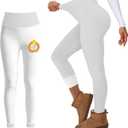 Thermal Fleece Lined Leggings for Women Warm Thick High Waisted Tummy Control Workout Soft Yoga Pants for Cold Winter (Medium, 07-white)