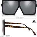 The Fresh Large Oversized Fashion Square Flat Top Sunglasses - Exquisite Packaging (1-black)