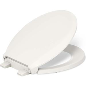 KOHLER 4639-RL-96 Cachet ReadyLatch Quiet-Close Round Toilet Seat, Soft Close Lid, Round Toilet Seat, Biscuit