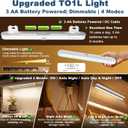 BLS T01L LED Closet Light, Super Bright 20 LED Under Cabinet Lighting Battery Powered/DC Input Wireless Motion Sensing Light, Auto On Off Switch, Motion Sensor & Light Sensor, Light Beam Adjustable