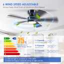 Black Ceiling Fans with Lights - 46" Flush Mount Ceiling Fan with Remote and 5 Reversible Blades, 3CCT Dimmable, 6 Wind Speeds&2H Timer, Indoor Low Profile Fan Light Fixture for Modern Bedroom