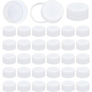 OLYCRAFT 50Pcs Plastic Bottle Caps White Screw-On Cap 28.5mm Inner Diameter Bottle Jug Storage Lids Plastic Tamper Seal Lids Replacement Caps Twist Cap for Juice Bottles Dispenser Lid