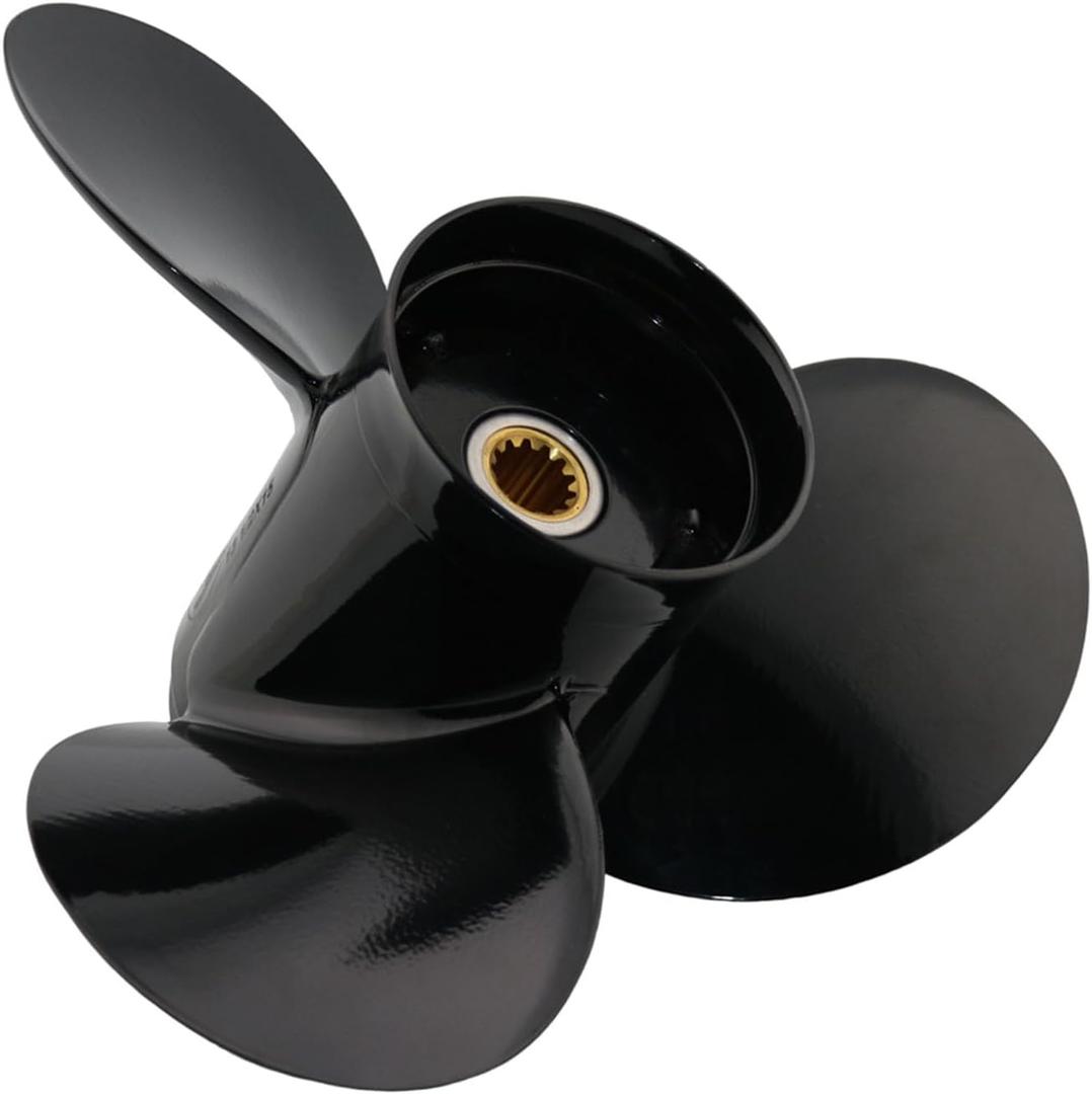 Boat Propeller 13 Spline Tooth for Johnson Evinrude OMC 40-140HP, 14x9 14x11 13 3/4x13 13 1/2x15 13 1/4x17 13.2x19 13.2x21 Pitch, 3-Blade Aluminum Replacement for BRP Stern Drive Outboard