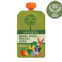 Pumpkin Tree Peter Rabbit Organics, Banana, Mango, and Kale, 4 Squeeze Pouch, Mango, Broccoli & Kale, 4.4 Ounce (Pack of 10)