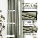 100% Blackout Sage Green Linen Curtains Pinch Pleated Green Blackout Curtains 84 Inches Long for Bedroom Living Room Memory Shaped Thermal Insulated Pinch Pleat Drapes with Hooks Rings Clips 7FT