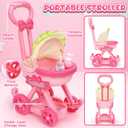 Golray Dog Toys for Kids Girls, Stroller & Electronic Interactive Stuffed Dog Plush Can Walk Bark, 10 Pcs Toddler Girl Toy Dog Puppy Pet Care Pretend Play Set, Birthday Gifts for Little Girl 3 4 5 6 7