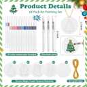 AmazingSpark 64 Pcs Christmas Magic Foam Texture Painting Kit, 36 Pcs Foam Texture Paper Christmas Crafts, 24 Colors Markers Paint 3D Effect DIY Blank Xmas Hanging Ornaments for Gifts